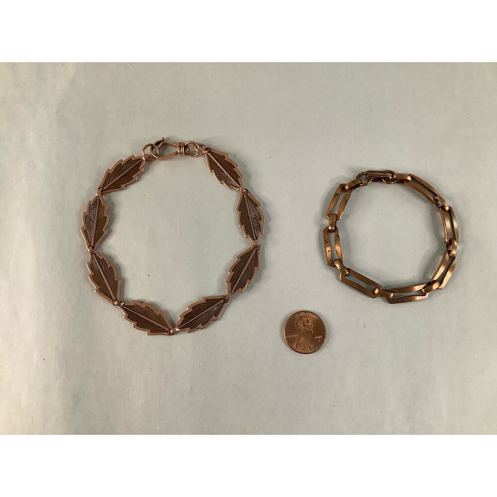 Solid Copper Bracelets, Set of Two